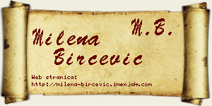 Milena Birčević vizit kartica